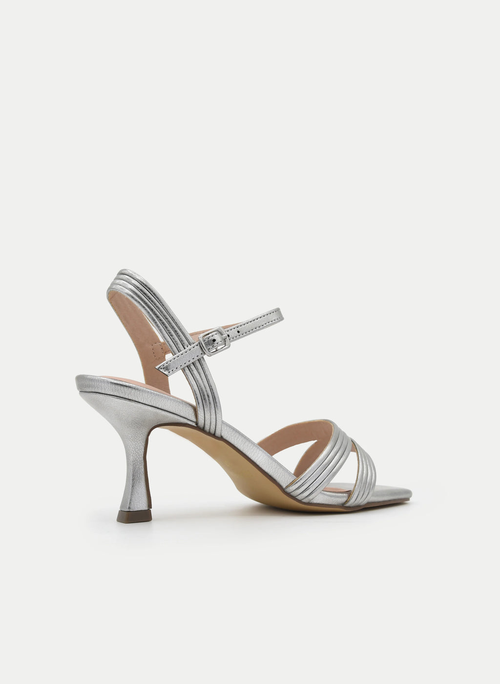 Silver Pleat Stilettos
