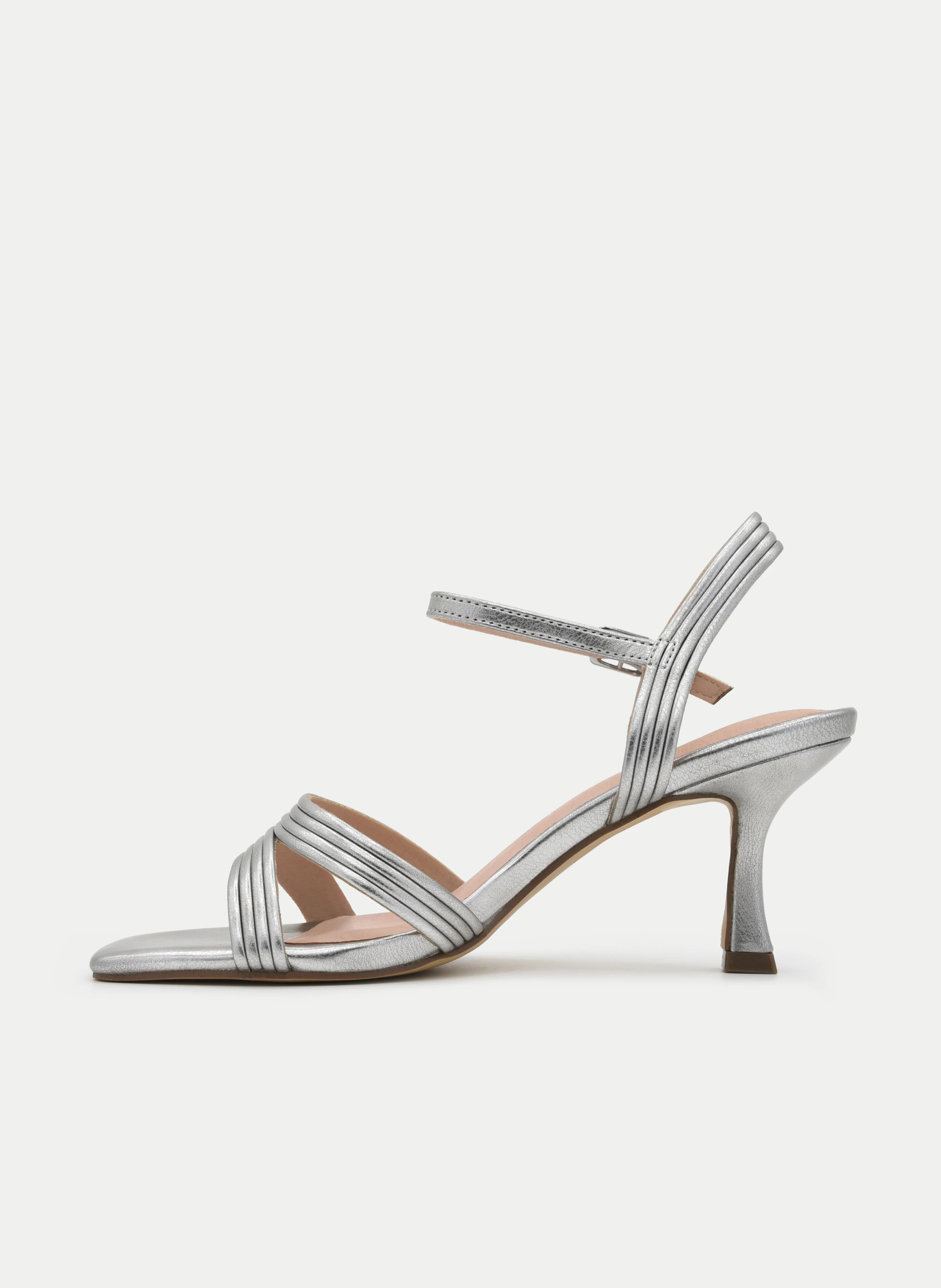Silver Pleat Stilettos