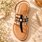 MYRIADS Women’s Embellished Flat Sandals