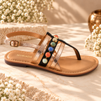 MYRIADS Women’s Embellished Flat Sandals