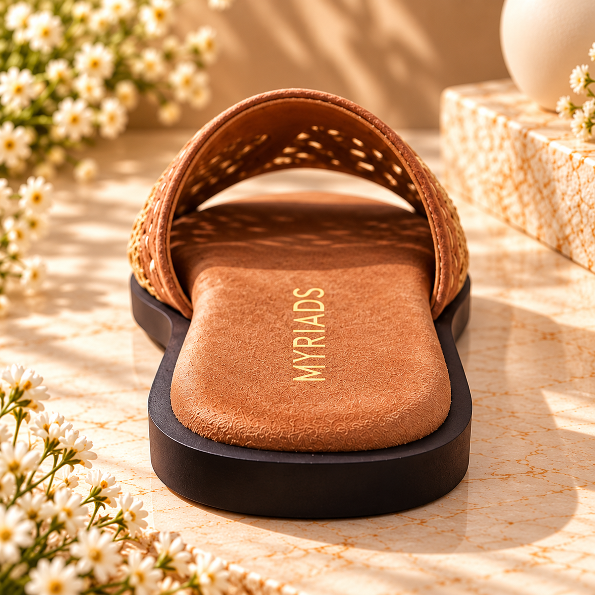 MYRIADS Women’s Woven Slide Sandals