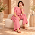 Rose Pink Puff Sleeve Co-Ord Set