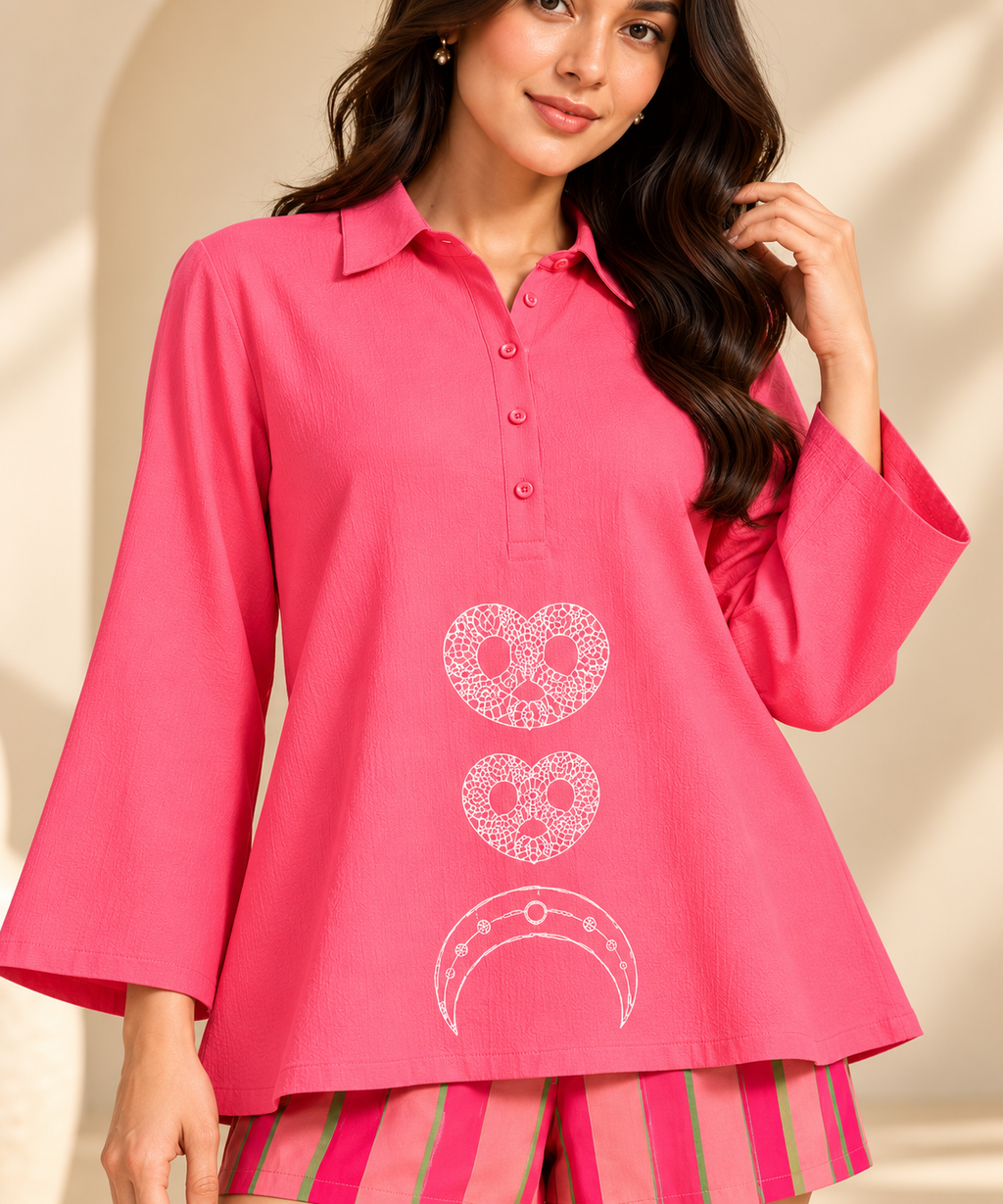 Pink Embroidered Co-Ord Set – Myriads
