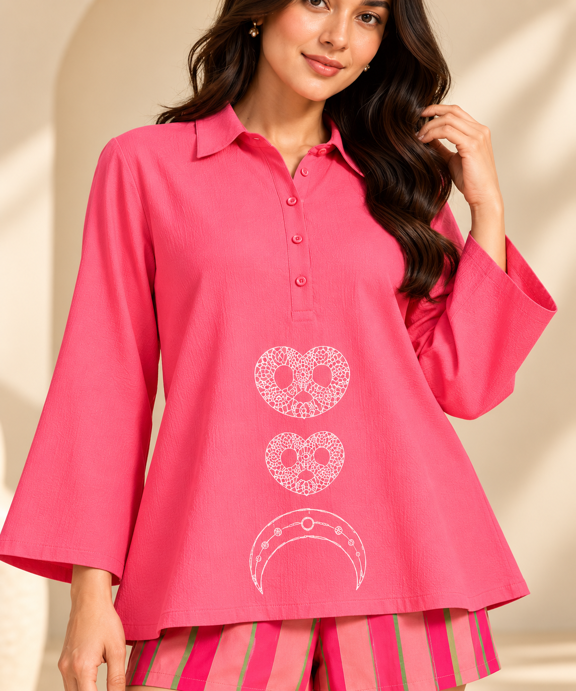 Pink Embroidered Co-Ord Set – Myriads