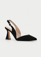 Black Coral Slingback Heels