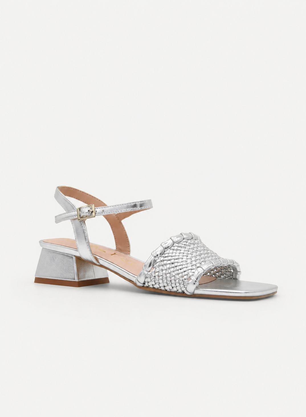 Silver Weave Heels