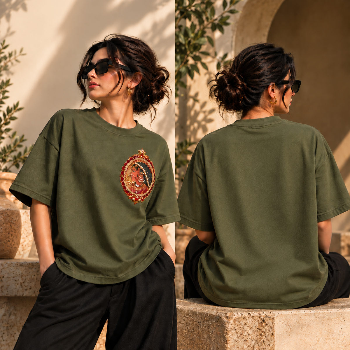 Myriads Heritage Portrait Oversized T-Shirt