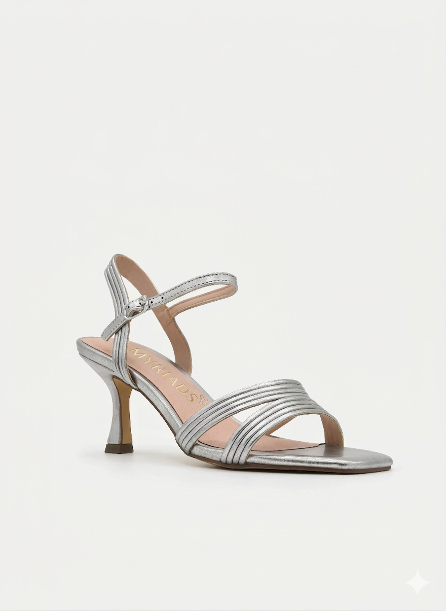 Silver Pleat Stilettos