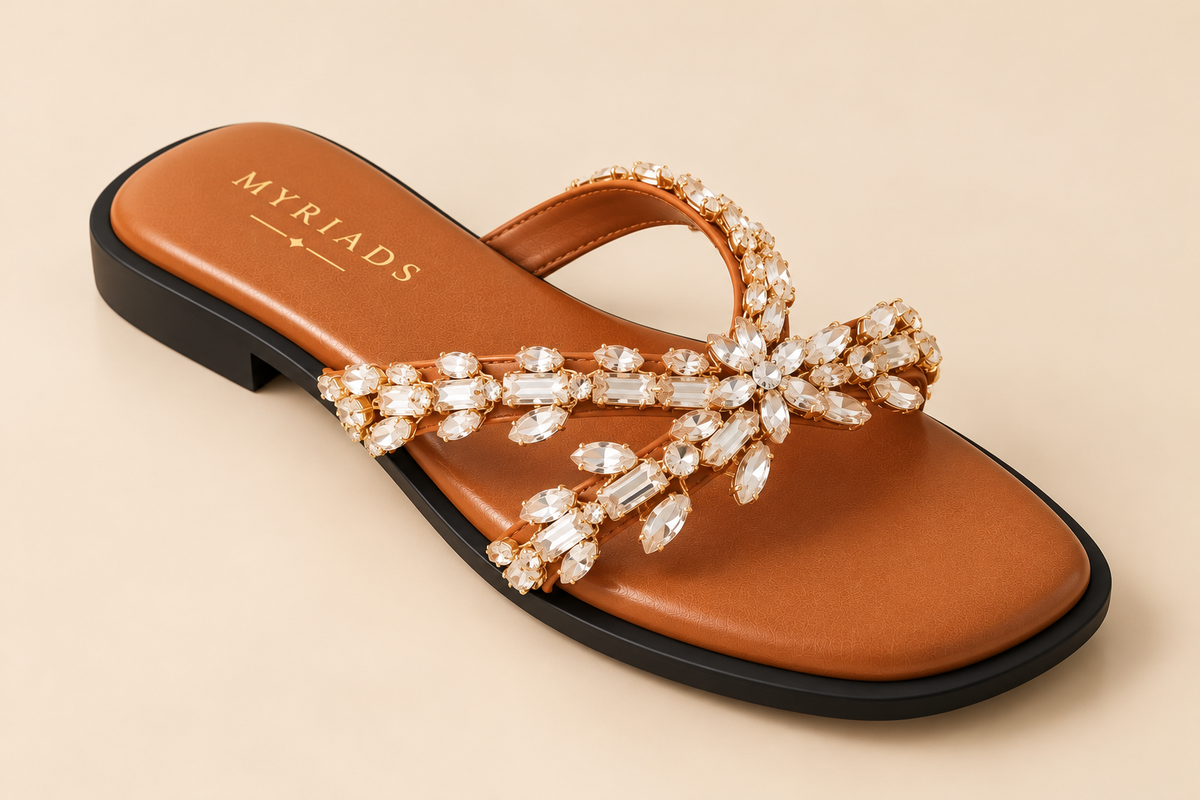 Myriads Luxury Crystal Embellished Flats