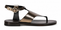 Women's Premium Textured T-Strap Flat Leather Sandals