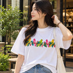 Myriads Bird Embroidery T-Shirt