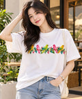 Myriads Bird Embroidery T-Shirt
