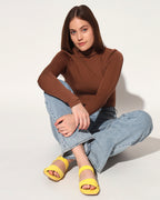 Women’s Yellow Double-Strap Flat Sandals