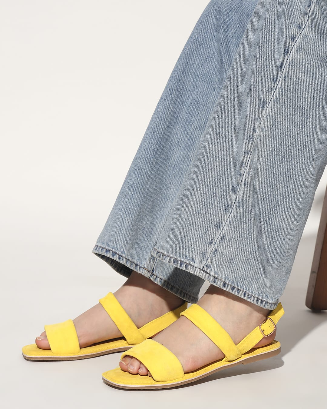 Women’s Yellow Double-Strap Flat Sandals