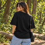 Black Leopard Graphic Oversized Embroidery T-Shirt