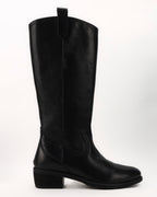 MYRIADS Classic Black Knee-High Boots