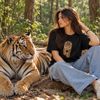 Black Leopard Graphic Oversized Embroidery T-Shirt