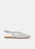 Silver Weave Slingbacks