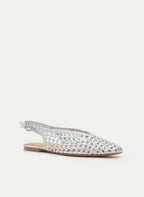 Silver Weave Slingbacks