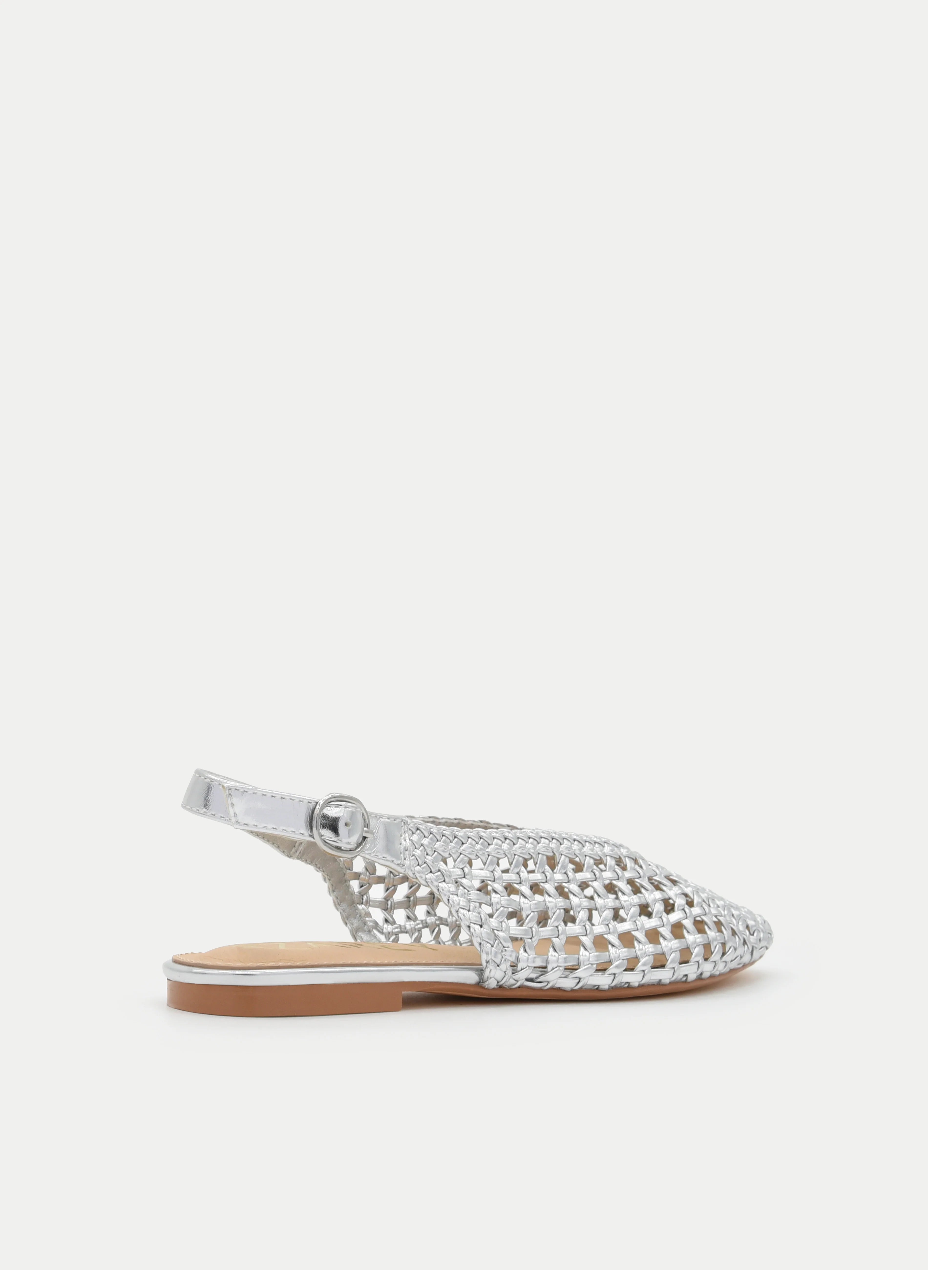 Silver Weave Slingbacks