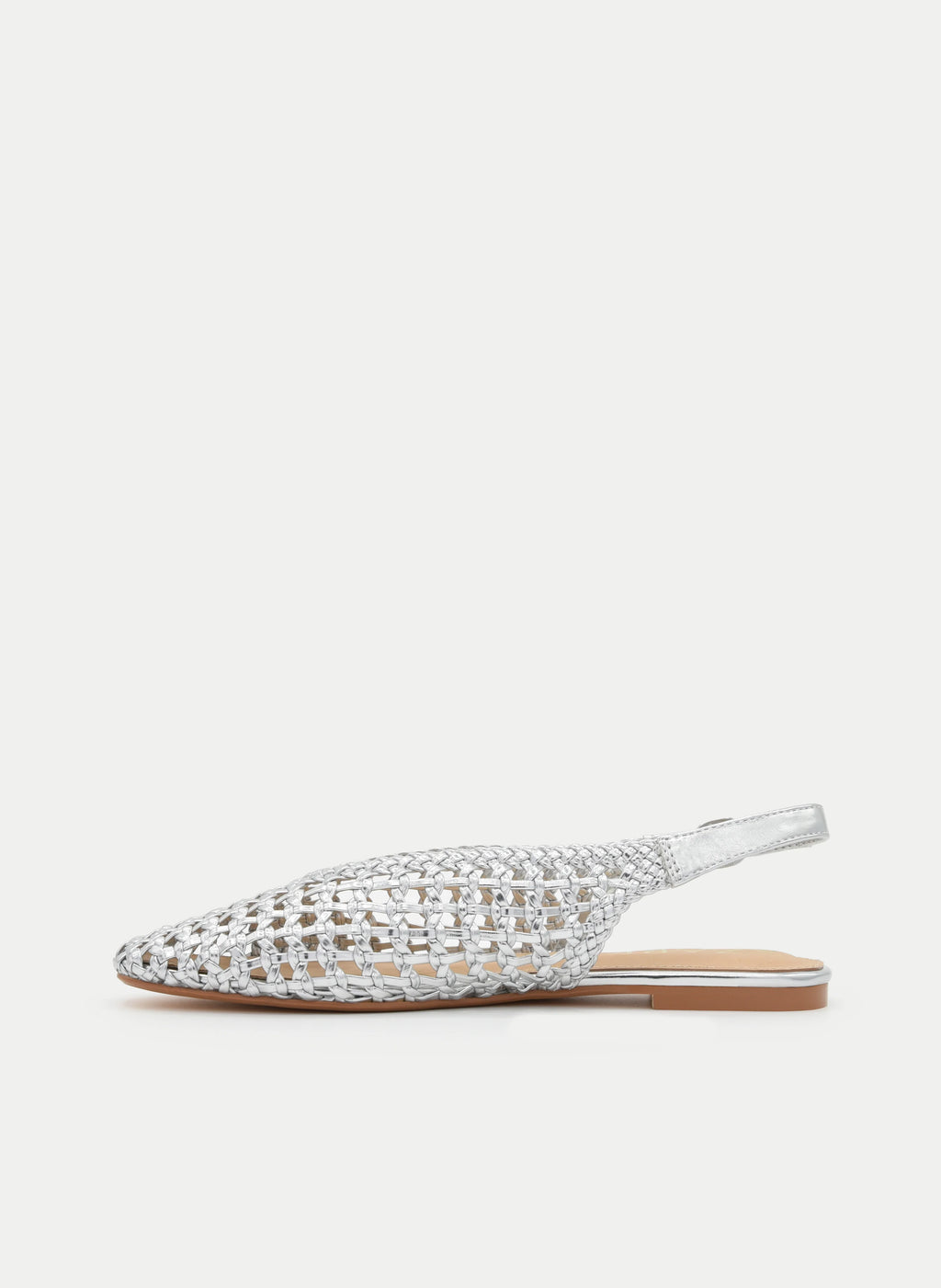 Silver Weave Slingbacks