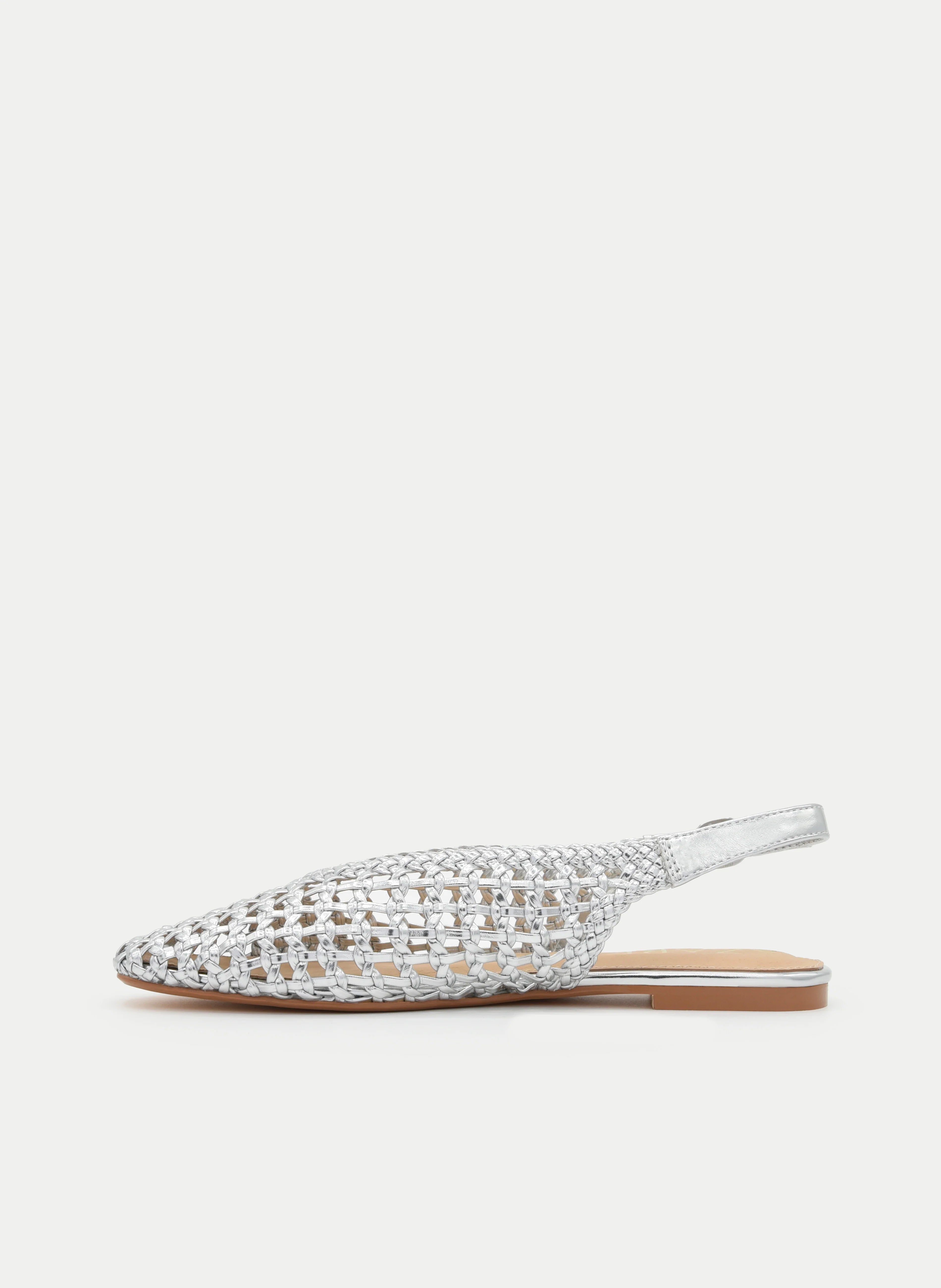 Silver Weave Slingbacks